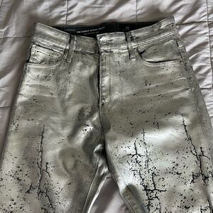 AG silver metallic jeans